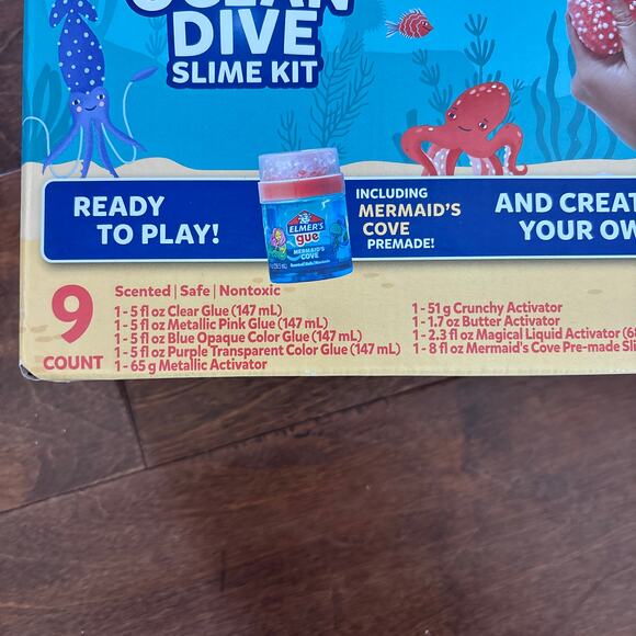 Elmer's Glue Ocean Dive Slime Kit Create Sparkling, Ocean-Themed Slime Creations - Picture 3 of 3